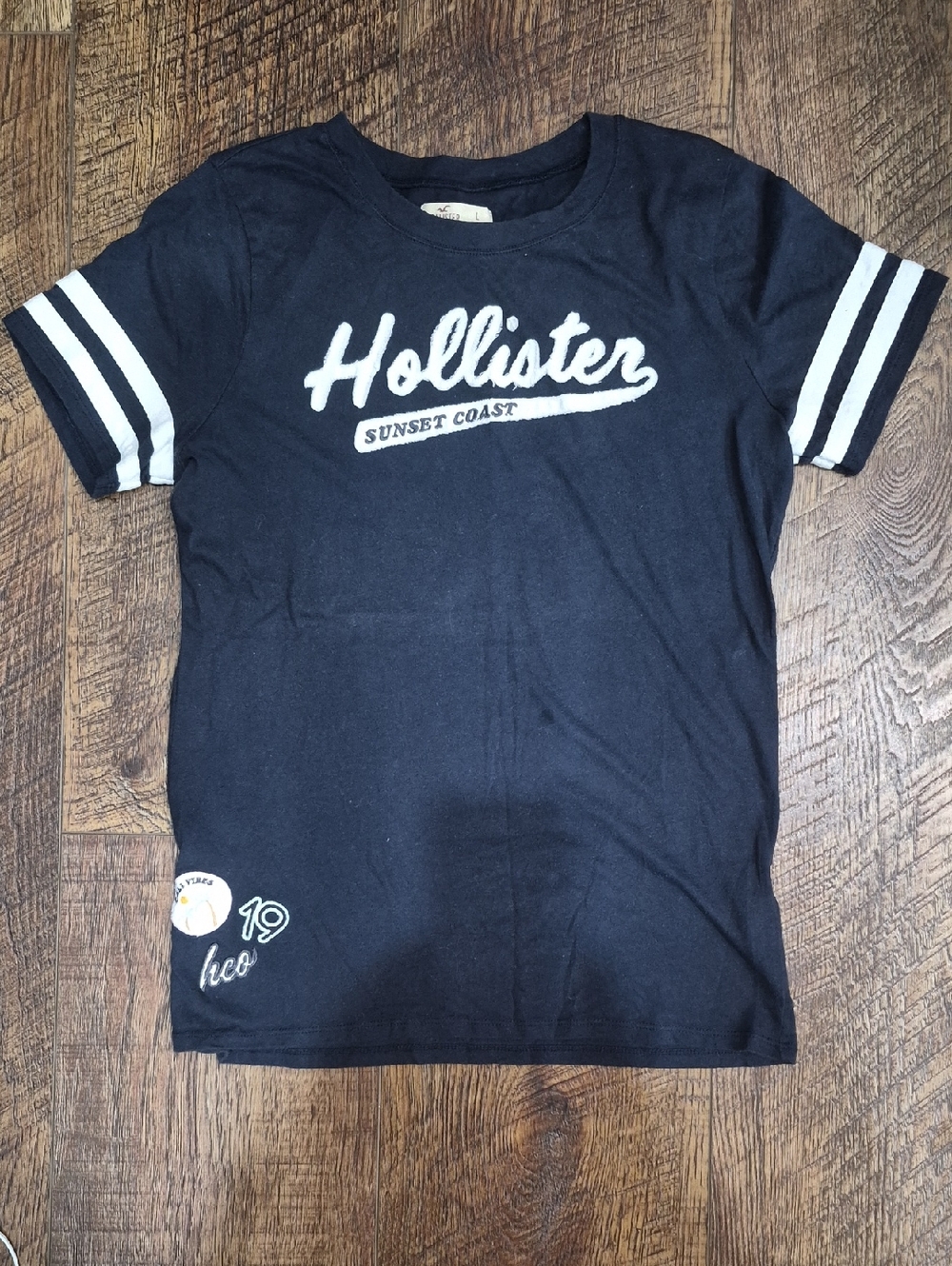 Women's Y2K Hollister Babydoll Fitted Tee Tshirt Size Large Hco